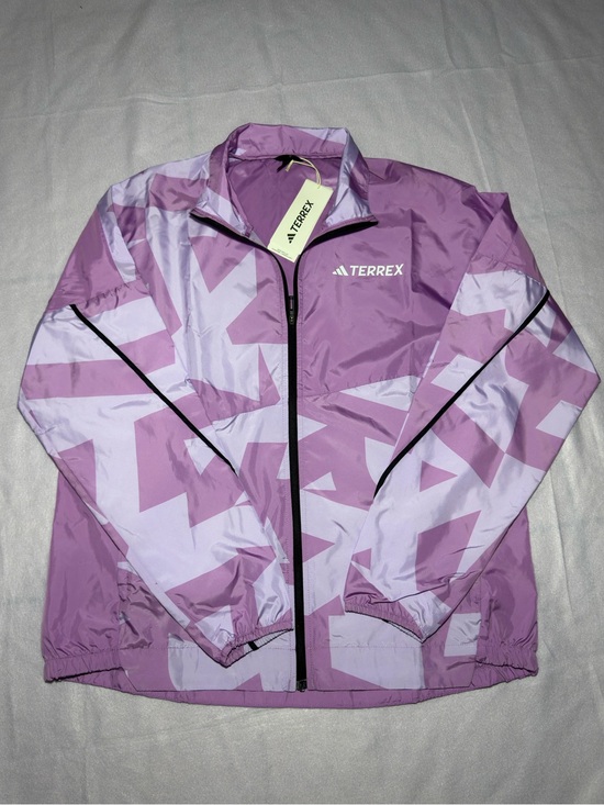 adidas Jackets & Blazers - Adidas Terrex Women’s Trail Running Wind Jacket Purple Printed Size L JL9768 NWT